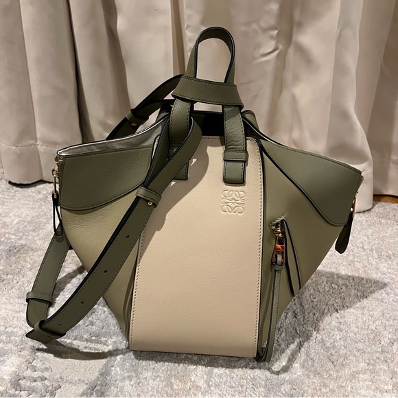 LOEWE Calfskin Small Hammock Shoulder Bag Clay Green Dusty Beige - Picture 2 of 16
